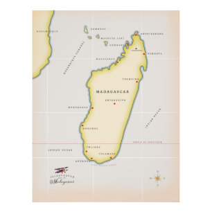 Foto Mapa ilustrado de Madagáscar