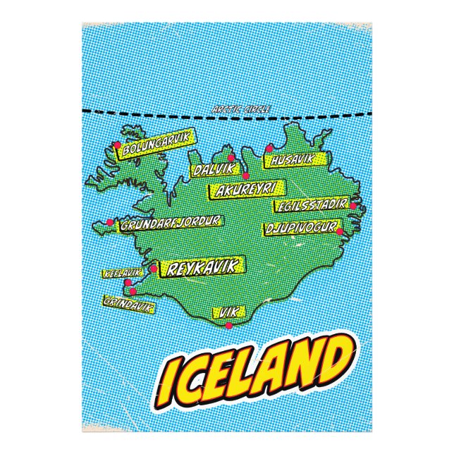 Foto Mapa ilustrado de Nova York em estilo Pop Art (Frente)