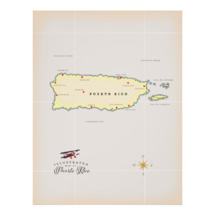 Foto Mapa ilustrado de Porto Rico.