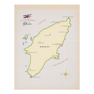 Foto Mapa ilustrado de Rodes.