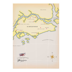 Foto Mapa ilustrado de Singapura