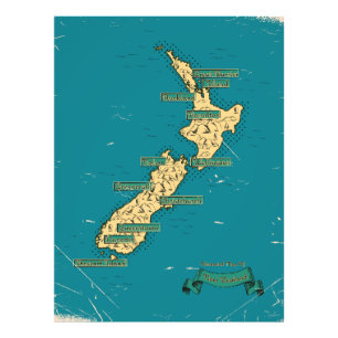 Foto Mapa Ilustrado De Viagem Da Nova Zelândia