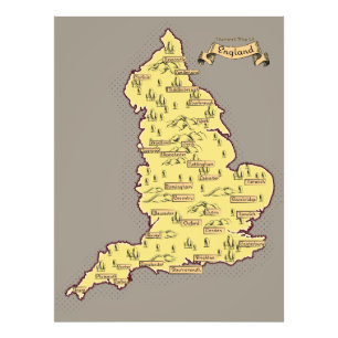 Foto Mapa ilustrado de viagens da Inglaterra