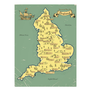 Foto Mapa ilustrado de viagens da Inglaterra