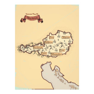 Foto Mapa ilustrado vintage da Áustria