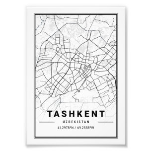 Foto Mapa Leve da Cidade de Tashkent - Uzbequistão