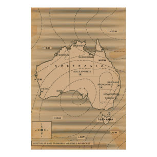 Foto Mapa meteorológico antigo da Austrália