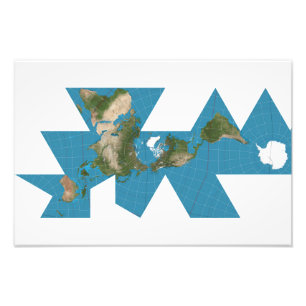 Foto Mapa mundial Dymaxion ou projeção do mapa mundial 