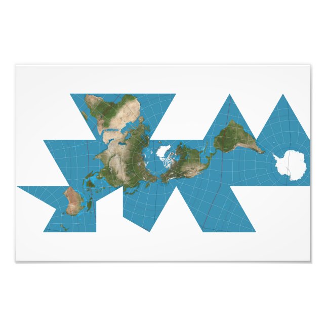 Foto Mapa mundial Dymaxion ou projeção do mapa mundial  (Frente)