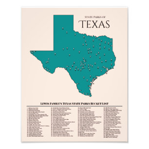 Foto Mapa Personalizado da Lista de Baldes do Texas Sta