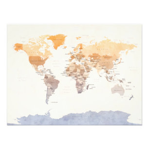Foto Mapa político da Aquarela do mundo