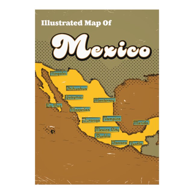 Foto Mapa retrô do México (Frente)