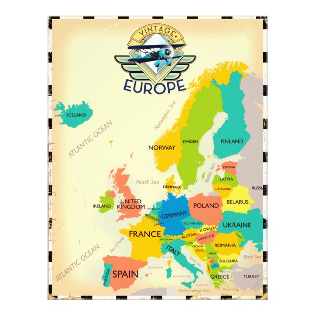 Foto Mapa Retroativo Da Europa. (Frente)