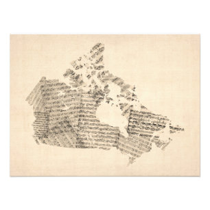 Foto Mapa velho da partitura do mapa de Canadá