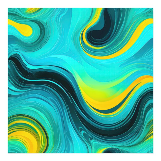 Foto "Marbella" Blue Yellow Swirings Waves (Frente)