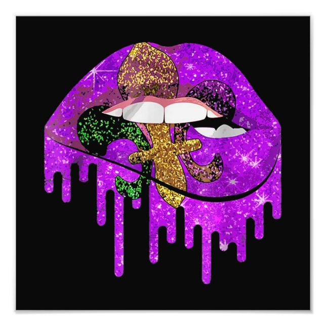 Foto Mardi Gras Carnaval Purple Dourado (Frente)