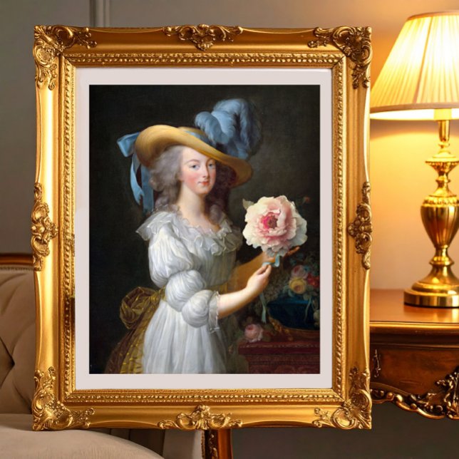 Foto Marie Antoinette com uma peônia rosa (Marie Antoinette with a pink peony flower
)