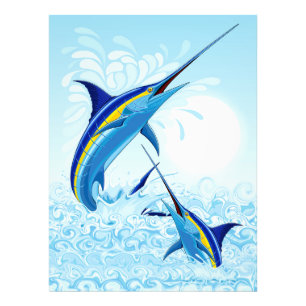 Foto Marlins Azul Saltando do Oceano