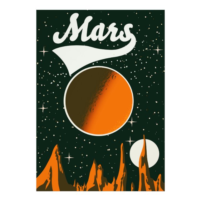 Foto Mars vintage arte espacial (Frente)