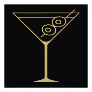 Foto Martini de azeitona dourado modernista de meados d