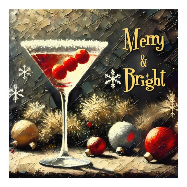 Foto Martini de Natal de Cranberry Triplo Retro dos Ano (Frente)