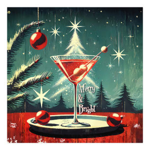 Foto Martini de Natal Retro Flocos de Neve dos Anos 50