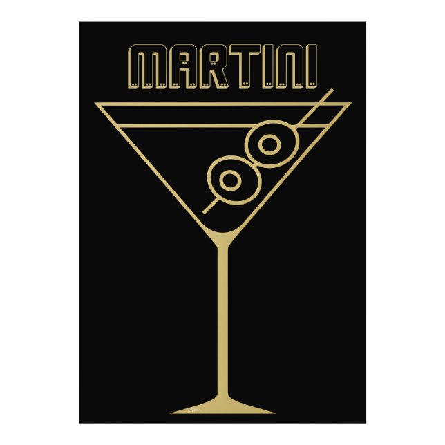 Foto Martini de Oliva Médio Moderno Dourado 2 (Frente)