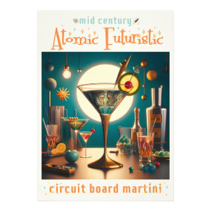 Foto Martini Futurista de Placa de Circuito Atômico