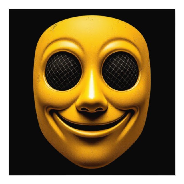 Foto Máscara de sorriso amarela (Frente)