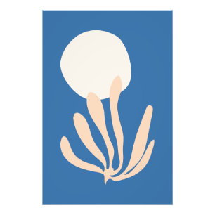 Foto Matisse inspirou Peach e Blue Leaf Cutout