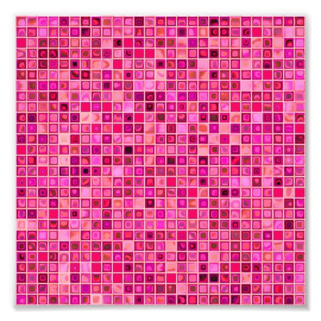 Foto Matizes De Padrão De Azulejo Mosaico Rosa Escuro,  (Frente)