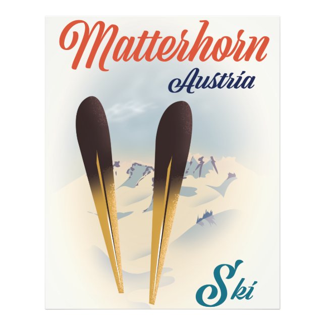 Foto Matterhorn Austria ski poster. (Frente)