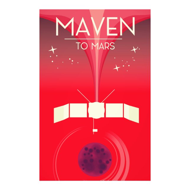 Foto MAVEN - arte espacial para Marte. (Frente)