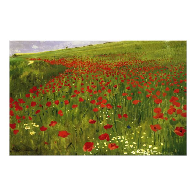 Foto Meadow with Poppies (1896) Merse Pál Szinyei (Frente)
