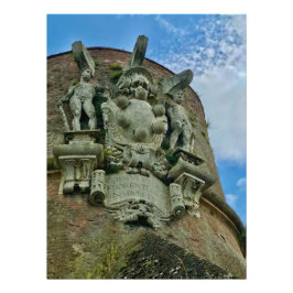 Foto Medalhão no Muro Exterior de Siena, Itália