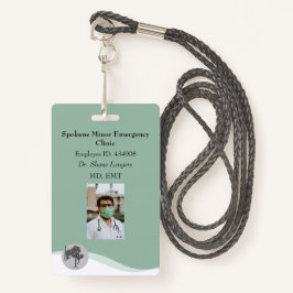 Foto médica do Crachá ID Lanyard