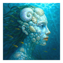 Foto Meerjungfrau in Muscheln - Malerei Stil