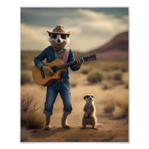 Foto Meerkat Duet: Aproximando-se em Harmonia,