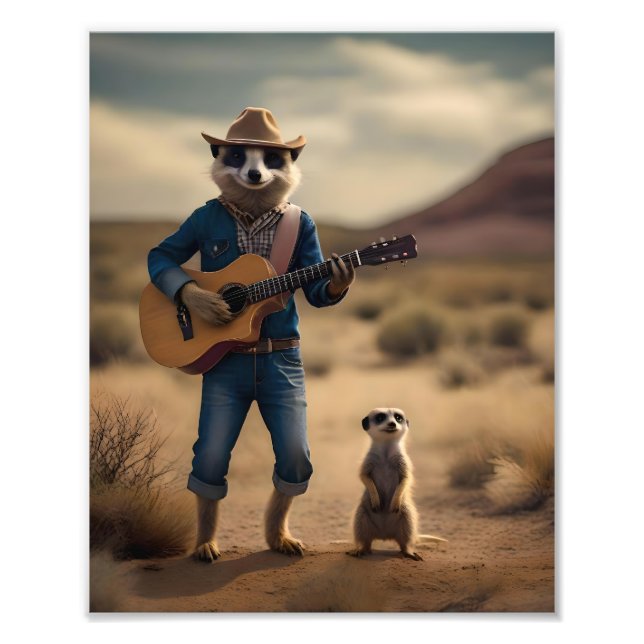 Foto Meerkat Duet: Aproximando-se em Harmonia, (Frente)