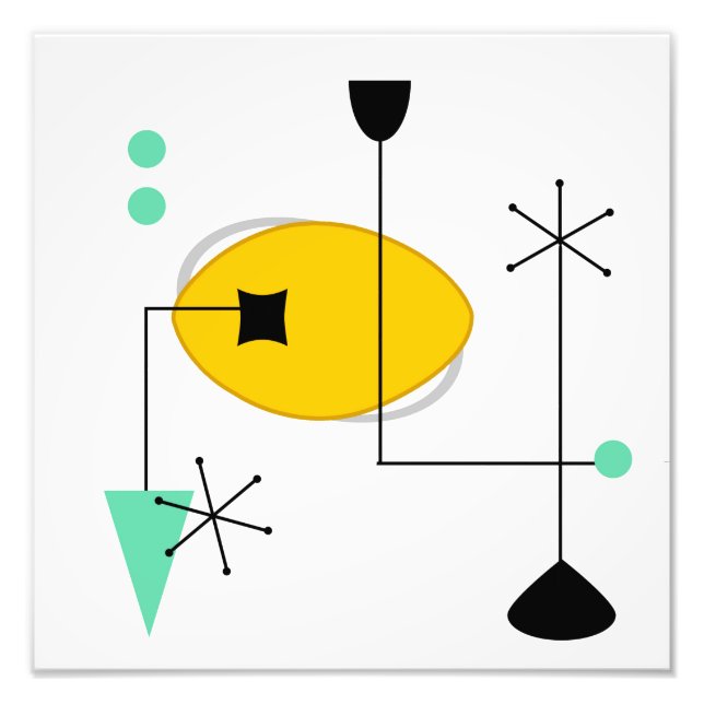 Foto meio século amarelo azul moderno (Frente)