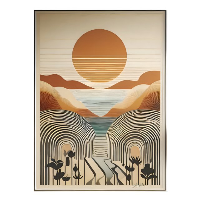 Foto Meio século Moderno Art Primavera Valley Lake Suns (Frente)