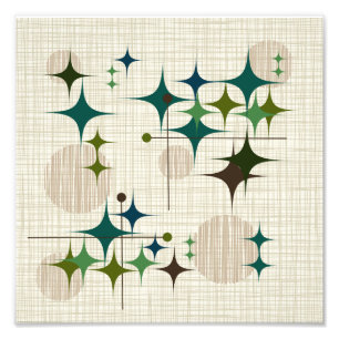 Foto Meio século Starbursts moderno e globos