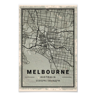 Foto Melbourne australia map print poster canvas