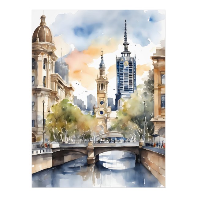 Foto Melbourne watercolor art (Frente)