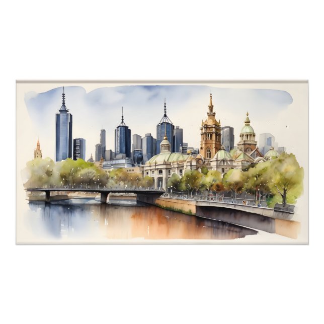 Foto Melbourne watercolor art (Frente)