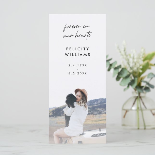 Foto Memorial | Cartão de Oração de Poema Favorito (Em pé/Frente)