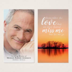 Foto Memorial Cotação Sunset Prayer Card