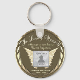 Foto Memorial Dourado Loving Memory Chaveiro