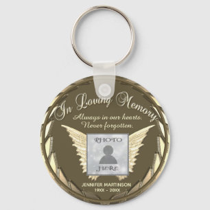 Foto Memorial Dourado Loving Memory Chaveiro