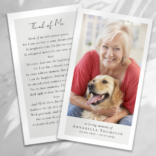 Foto Memorial Funeral Prayer Card
